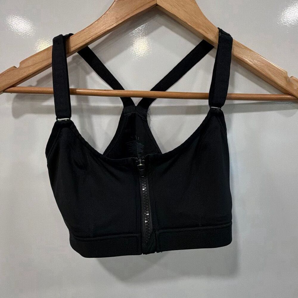 Natori Sports Bra Black 32D Racerback Zip Front